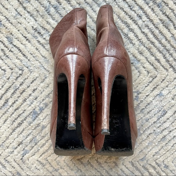 Rodebjer Brown Leather Lace Up Booties - Picture 6 of 8